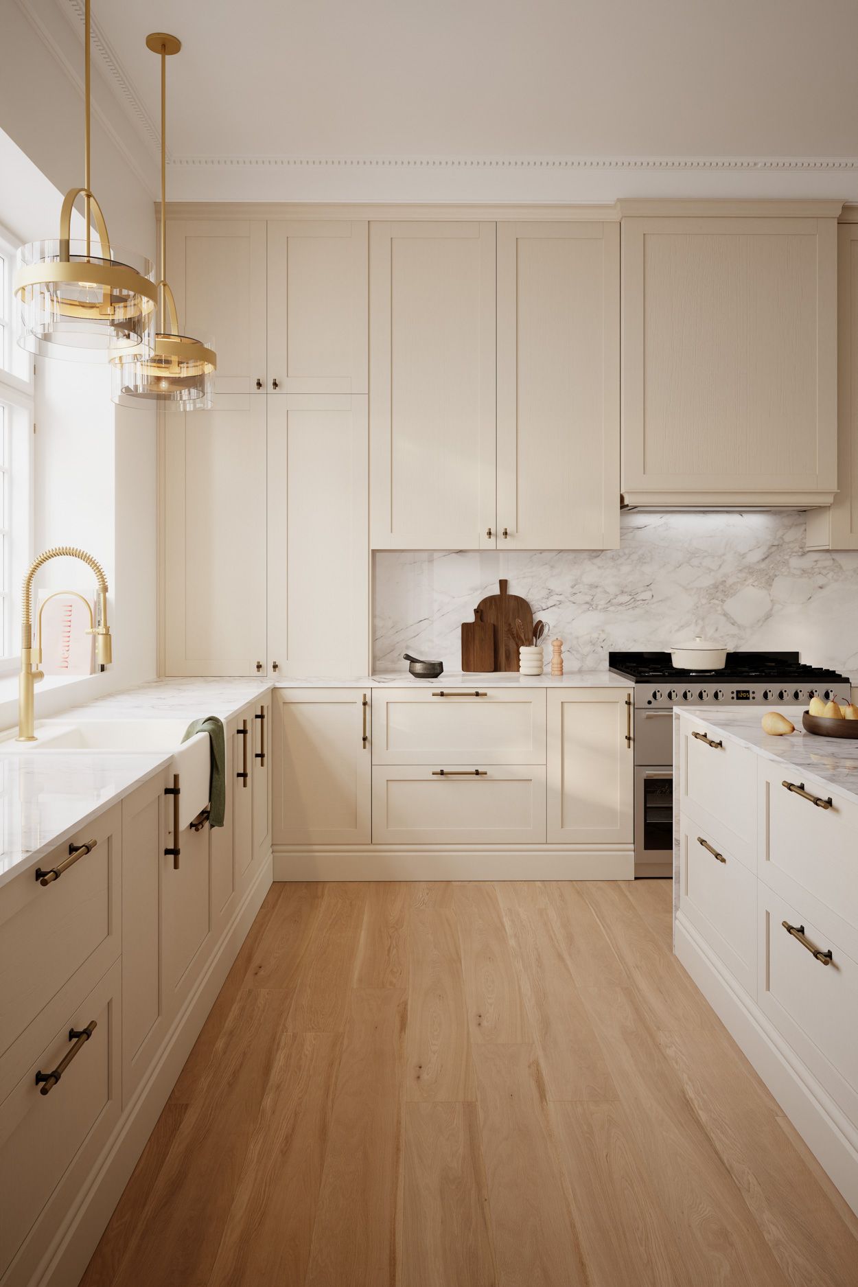 Image 4 Minka Lavery Ravik 1-Lt 15.5in Brass Pendant to Semi-Flush with Glass Shade more views