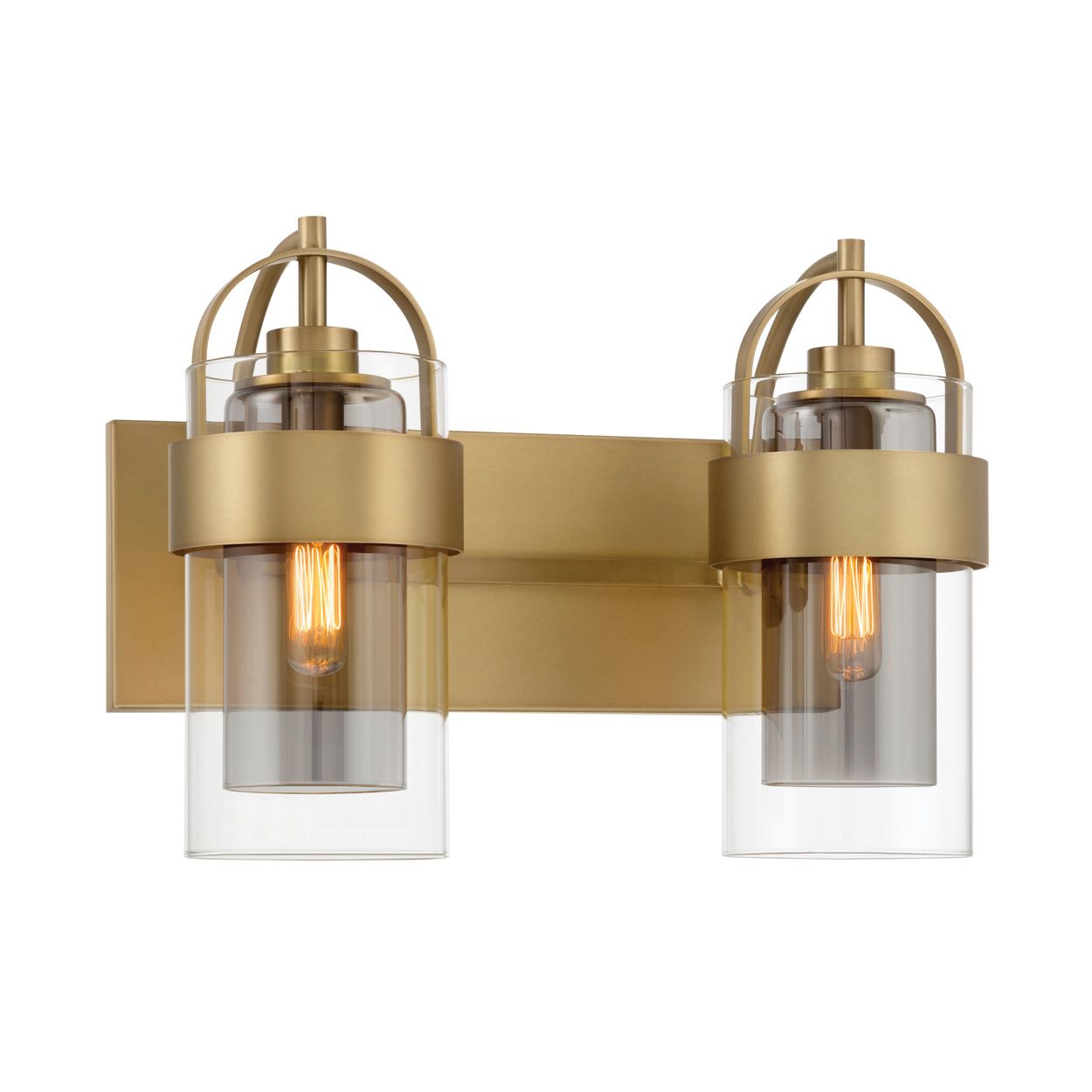 Image 5 Minka Lavery Ravik 2-Lt 14.25-in Legacy Brass Vanity Light with Glass Shade more views