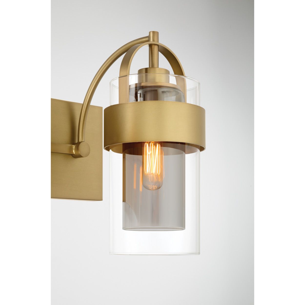 Image 6 Minka Lavery Ravik 2-Lt 14.25-in Legacy Brass Vanity Light with Glass Shade more views