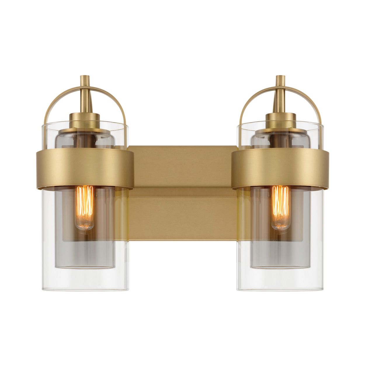 Image 7 Minka Lavery Ravik 2-Lt 14.25-in Legacy Brass Vanity Light with Glass Shade more views