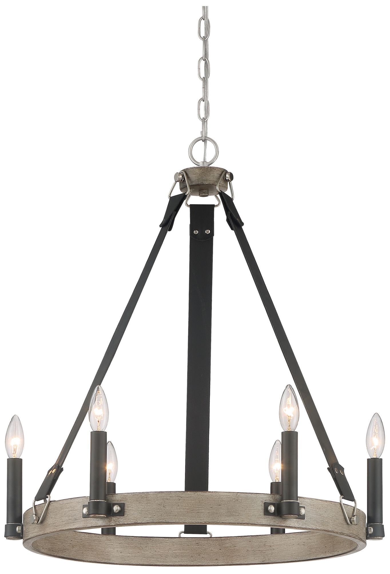 Image 2 Minka-Lavery Rawson Ridge 8-Light Aged Silverwood and Black Chandelier