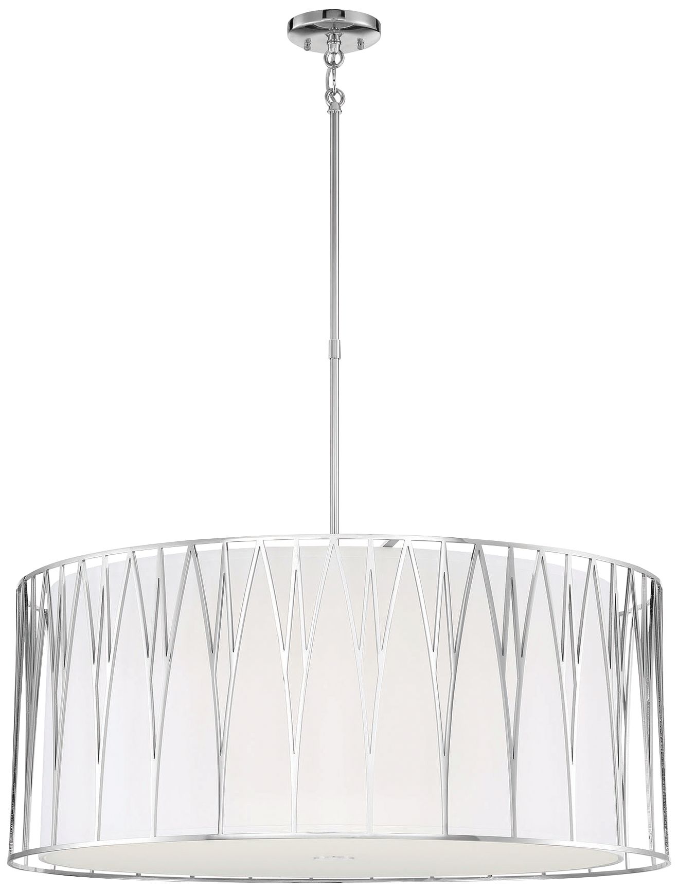 Minka Lavery Regal Terrace LED 32-in Polished Nickel Pendant with Shade