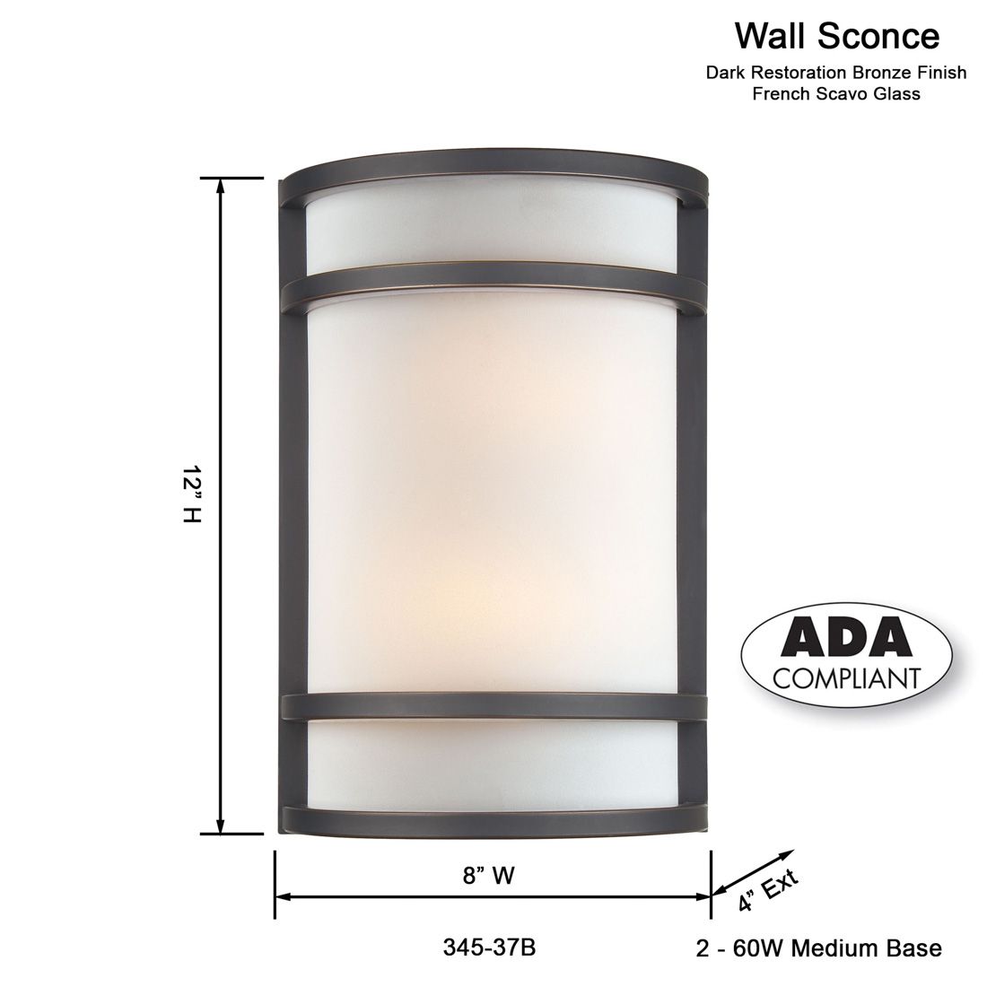 Image 7 Minka Lavery Restoration 12" High Bronze and Glass Wall Sconce more views