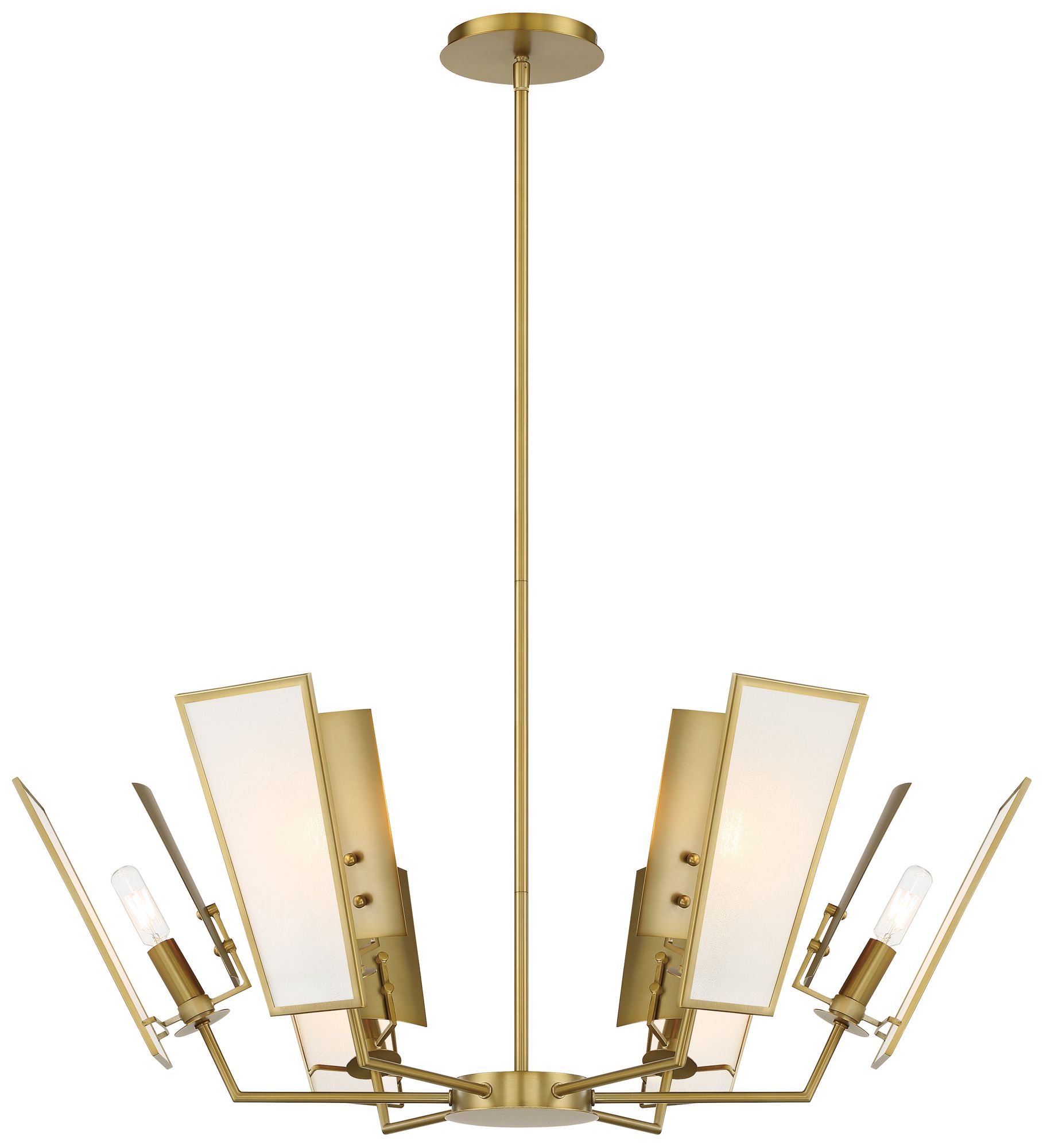 Minka-Lavery Ricochet 6-Light Soft Brass Chandelier with Glass Shades