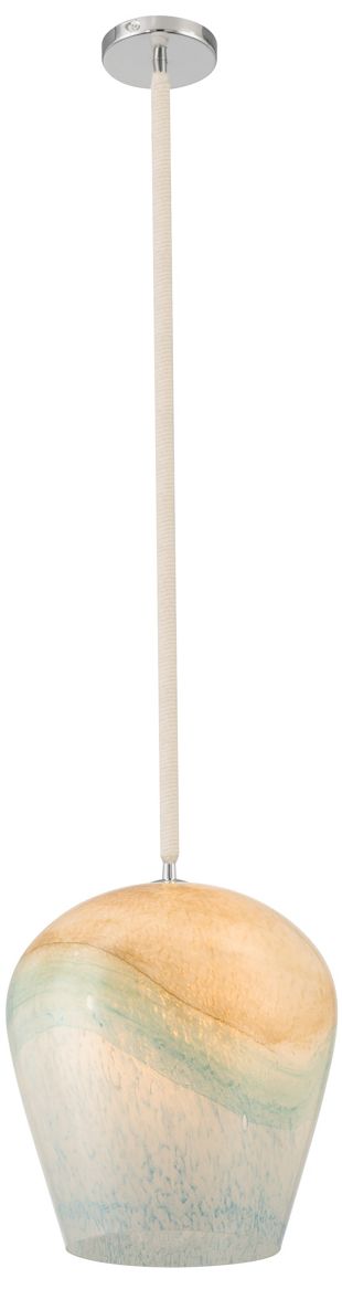 Thumbnail1 of Minka Lavery Sandrelle 1-Light 13.25-in Polished Nickel Pendant with Shade