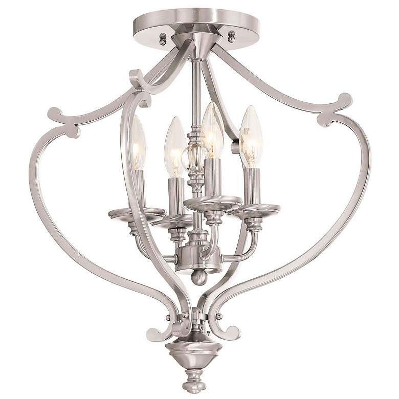 Image 2 Minka Lavery Savannah Row 18 inch Wide Brushed Nickel Ceiling Light