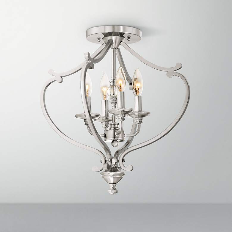 Image 1 Minka Lavery Savannah Row 18 inch Wide Brushed Nickel Ceiling Light