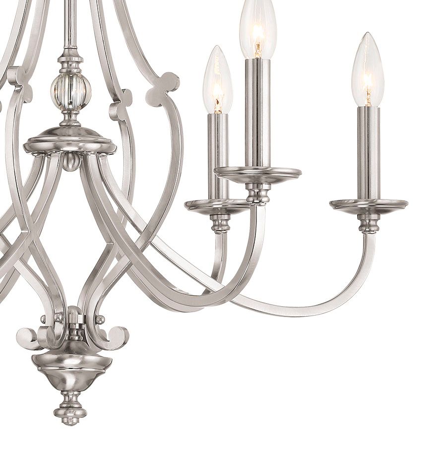 Image 6 Minka Lavery Savannah Row 26" Nickel 6-Light Candelabra Chandelier more views