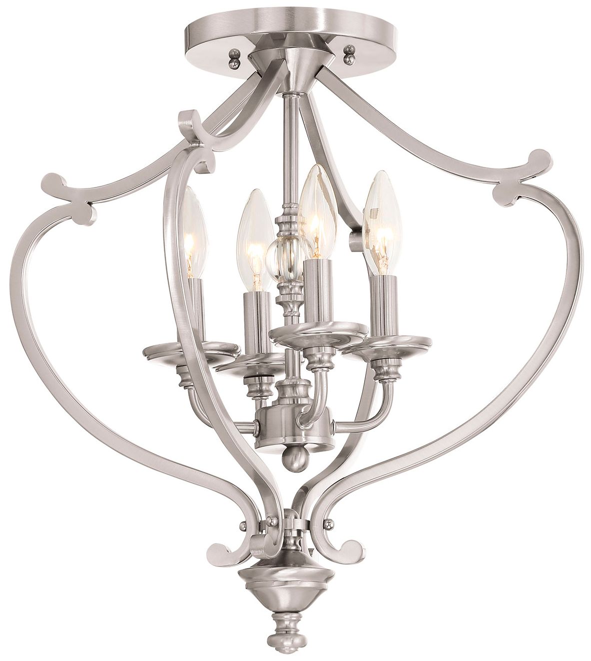 Minka-Lavery Savannah Row 4-Light Brushed Nickel Semi Flush