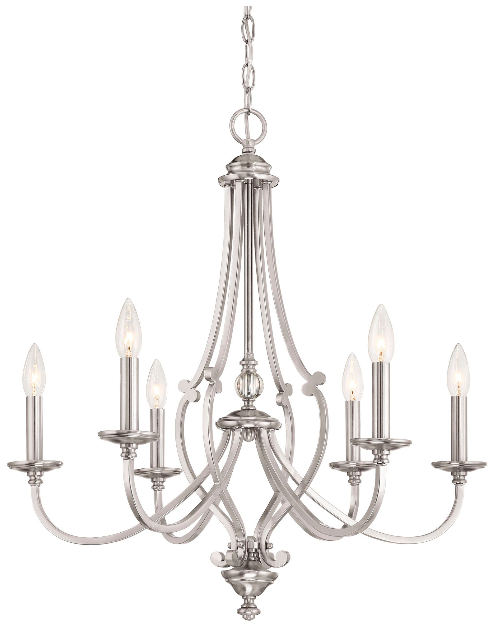 Minka-Lavery Savannah Row 6-Light Brushed Nickel Chandelier