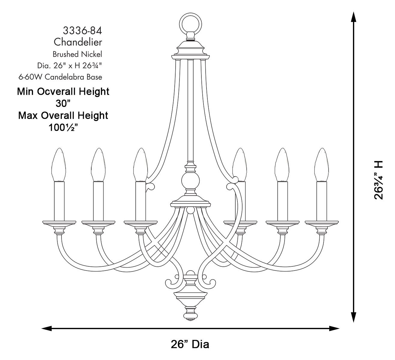 Image 4 Minka-Lavery Savannah Row 6-Light Brushed Nickel Chandelier more views