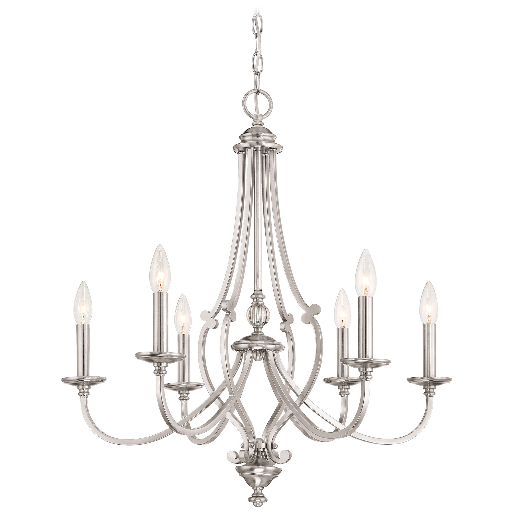 Image 7 Minka-Lavery Savannah Row 6-Light Brushed Nickel Chandelier more views