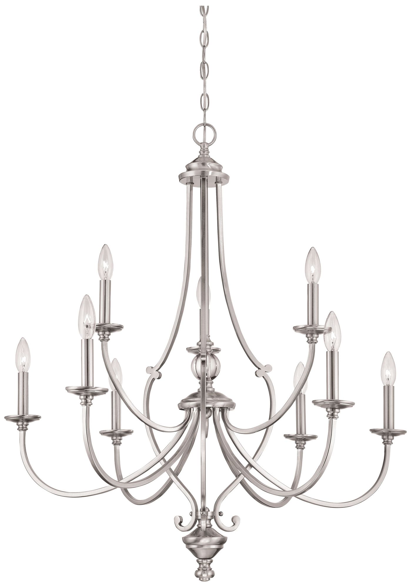 Image Minka-Lavery  Savannah Row 9-Light Brushed Nickel Chandelier