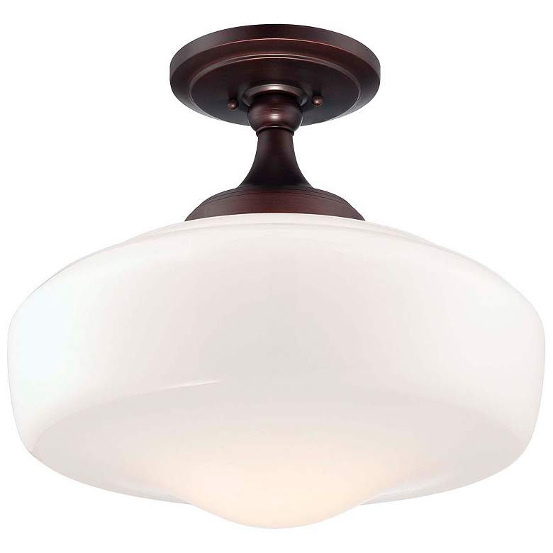 Image 2 Minka Lavery Schoolhouse Style 17 1/4" Brushed Bronze Ceiling Light
