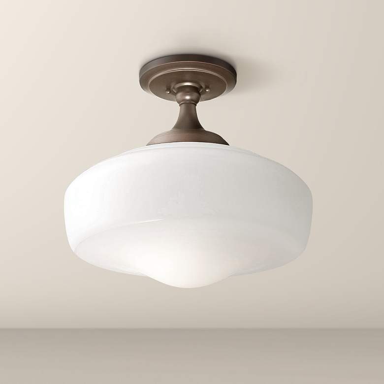 Image 1 Minka Lavery Schoolhouse Style 17 1/4" Brushed Bronze Ceiling Light