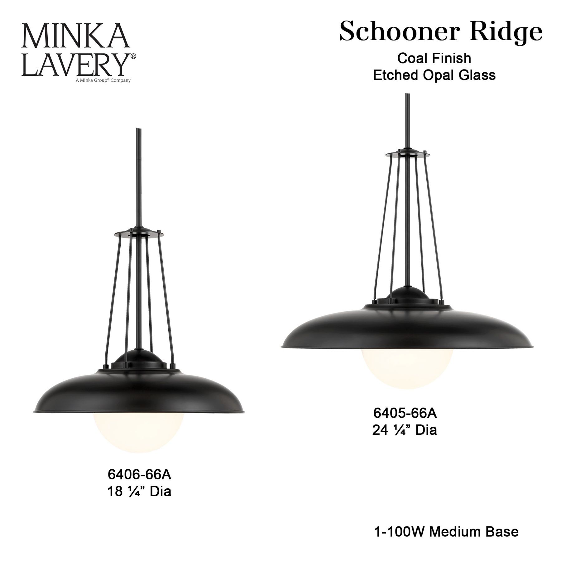 Minka-Lavery Schooner Ridge 1-Light 18.25-in Coal Black Mini Pendant
