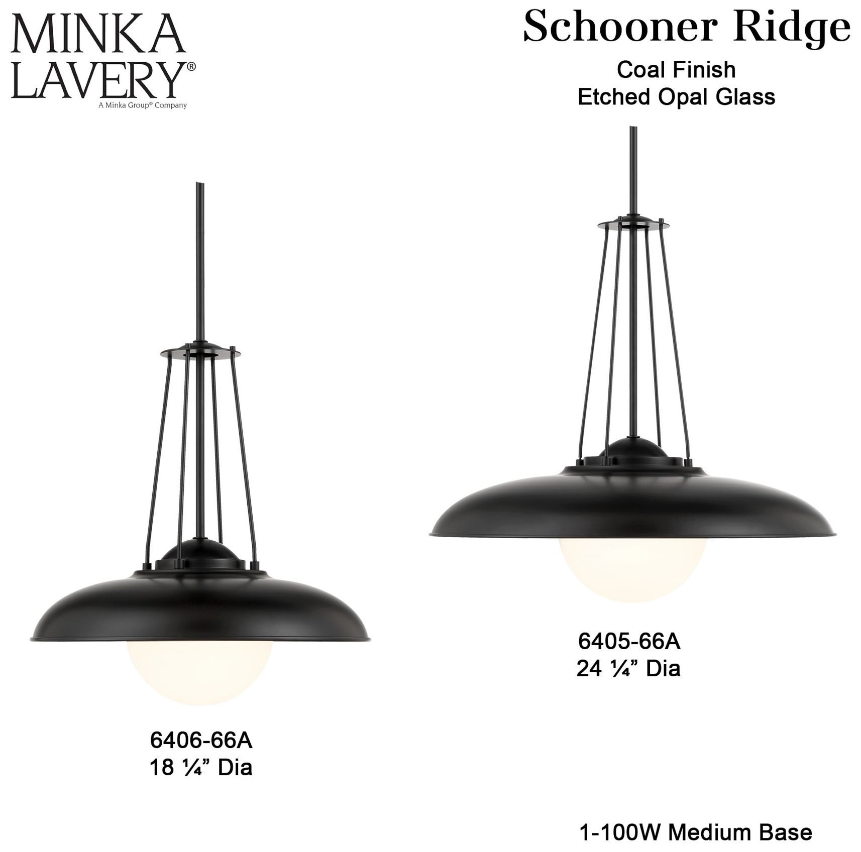 Minka-Lavery Schooner Ridge 1-Light 24.25-in Coal Black Mini Pendant
