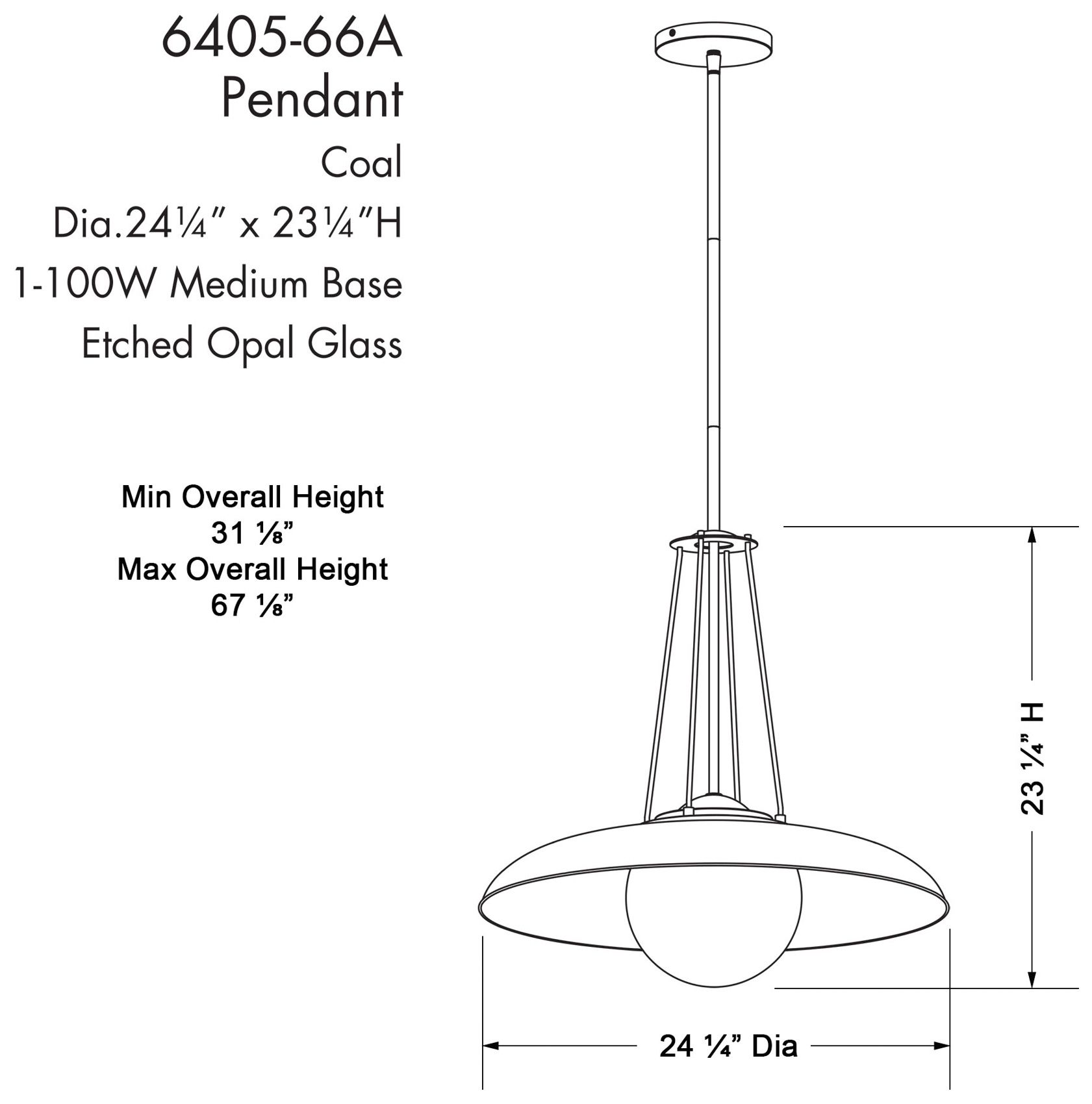 Minka-Lavery Schooner Ridge 1-Light 24.25-in Coal Black Mini Pendant