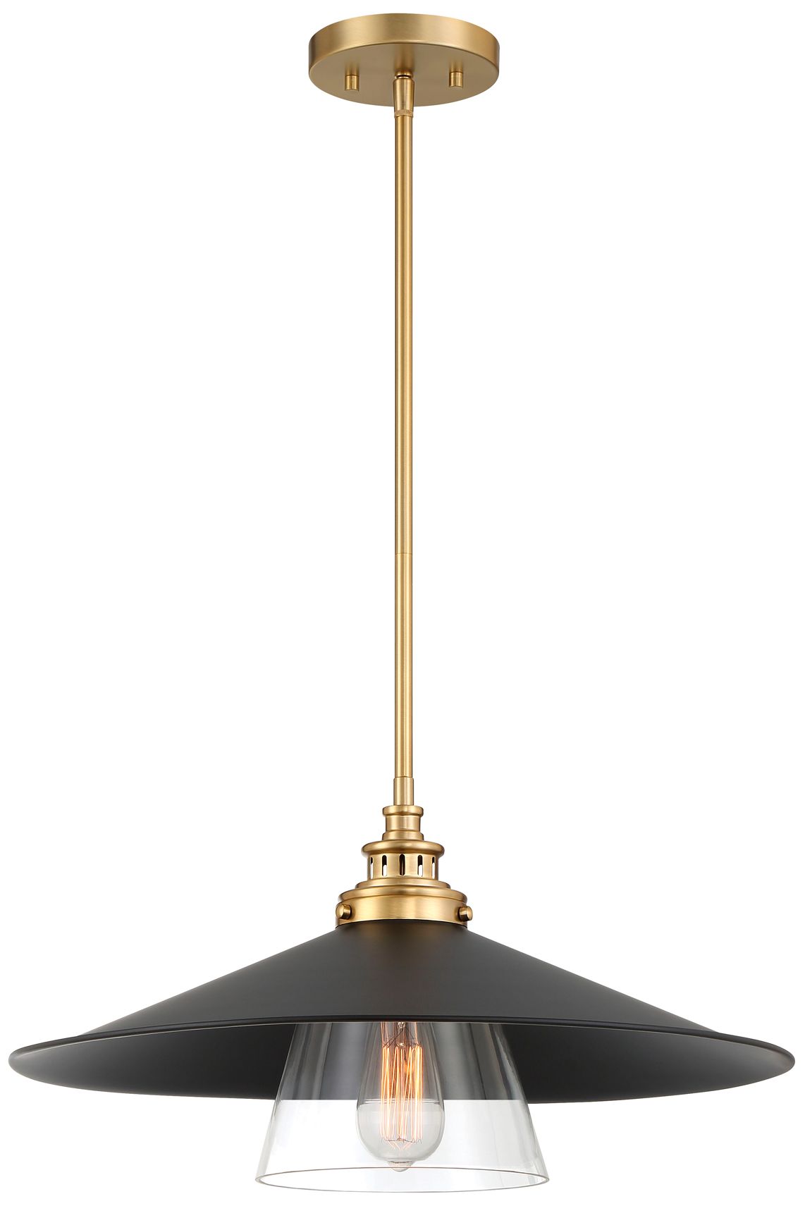 Image 2 Minka-Lavery Segan 1-Light Coal and Soft Brass Mini Pendant