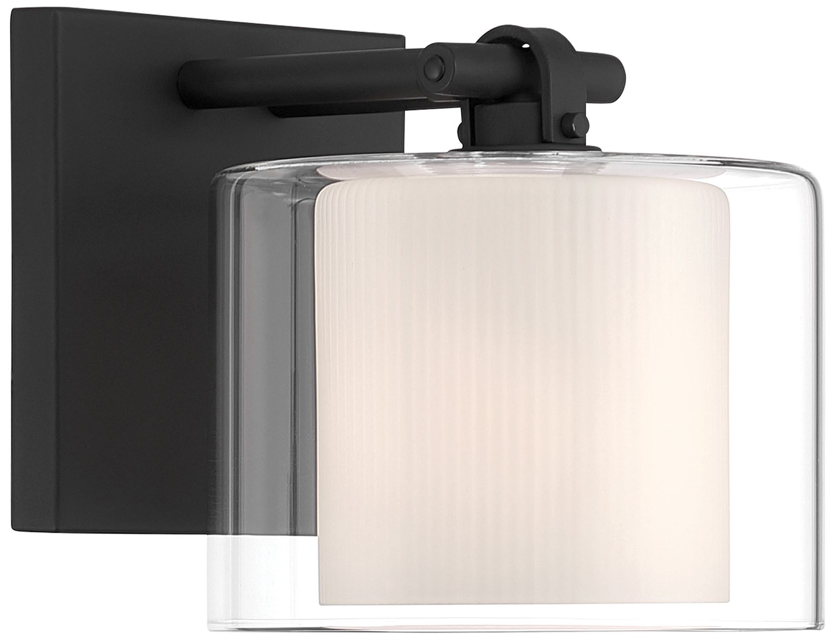 Image 3 Minka Lavery Seville 1-Light 6-in Dark Matte Black Vanity Light with Shade more views
