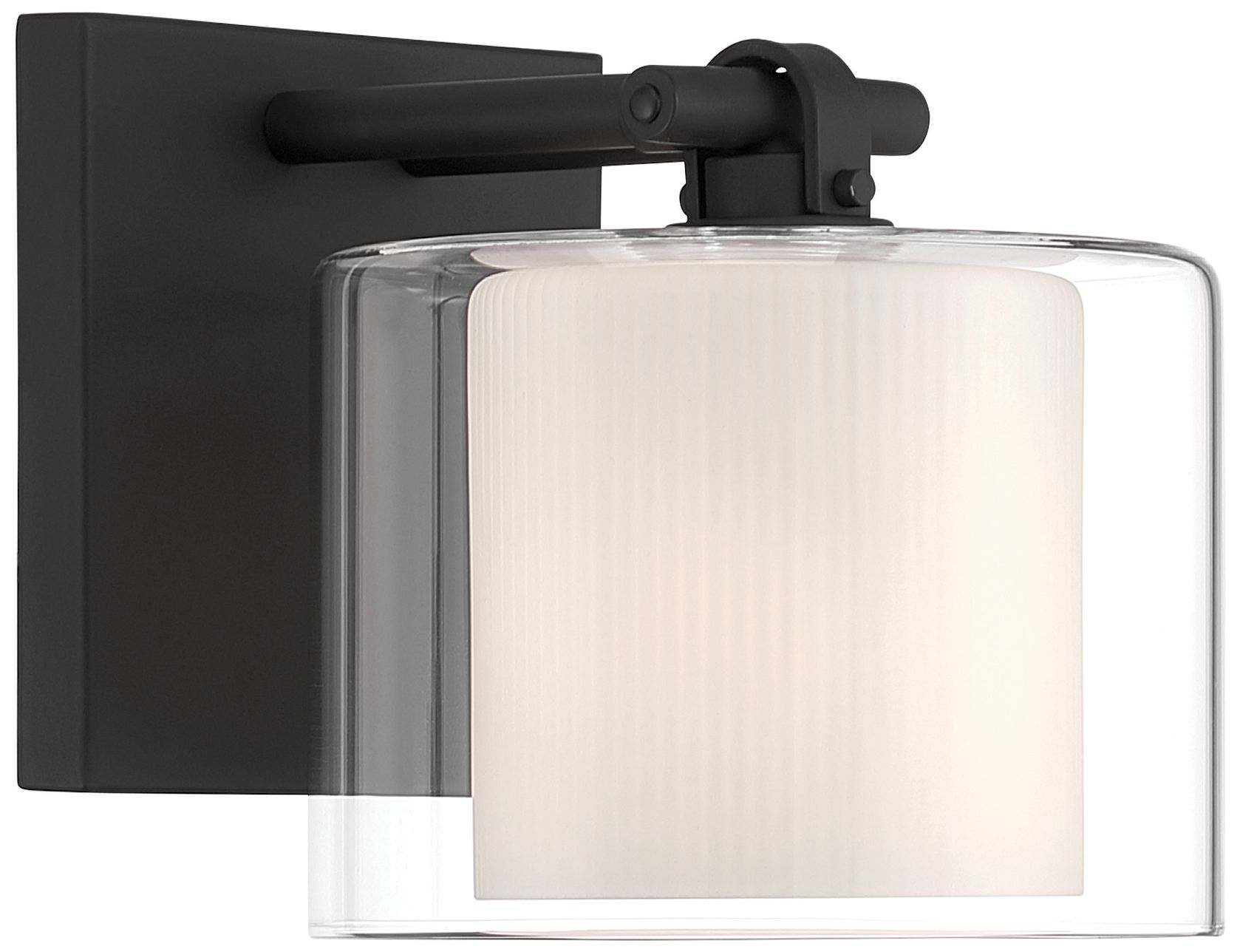 Image 5 Minka Lavery Seville 1-Light 6-in Dark Matte Black Vanity Light with Shade more views