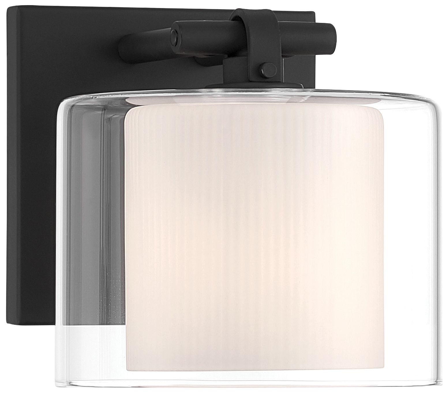 Image 7 Minka Lavery Seville 1-Light 6-in Dark Matte Black Vanity Light with Shade more views
