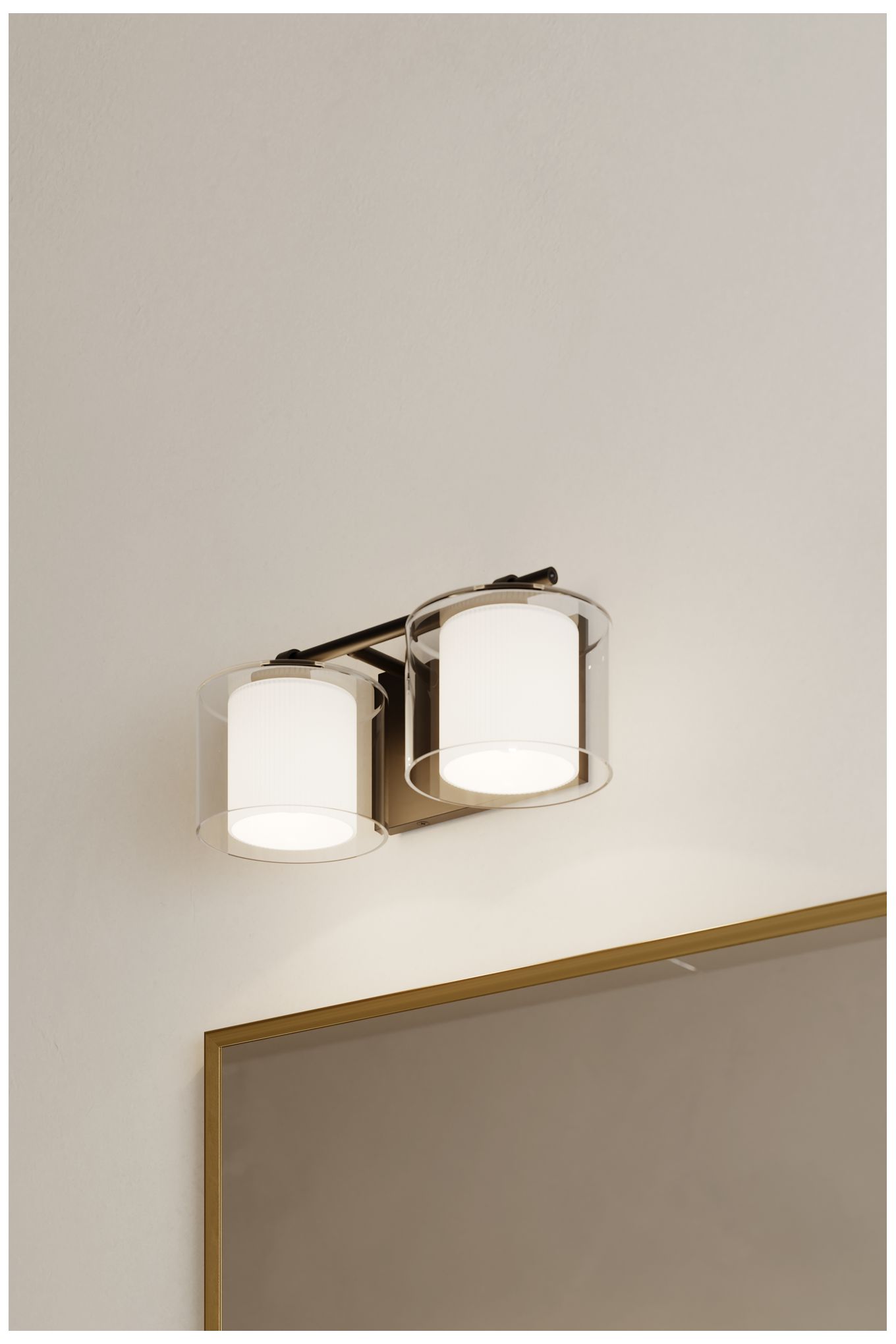 Image 2 Minka Lavery Seville 2-Lt 14.5-in Dark Matte Black Vanity Light with Shades more views