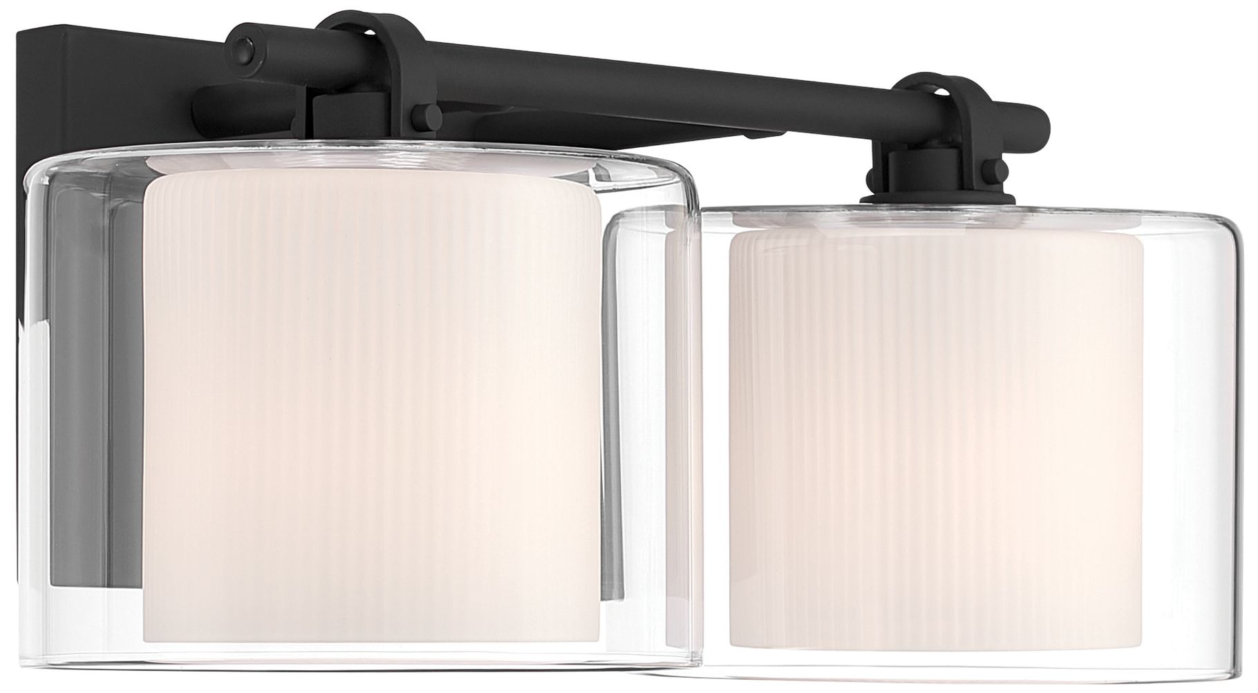 Image 5 Minka Lavery Seville 2-Lt 14.5-in Dark Matte Black Vanity Light with Shades more views