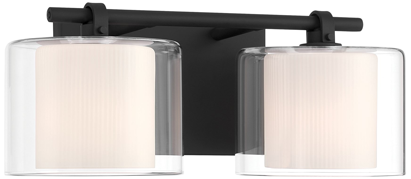 Image 7 Minka Lavery Seville 2-Lt 14.5-in Dark Matte Black Vanity Light with Shades more views