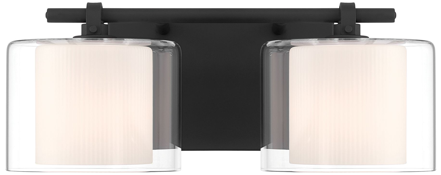 Minka Lavery Seville 2-Lt 14.5-in Dark Matte Black Vanity Light with Shades