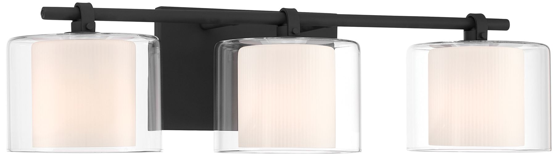 Minka Lavery Seville 3-Lt 22.75-in Dark Matte Black Vanity Light with Shade