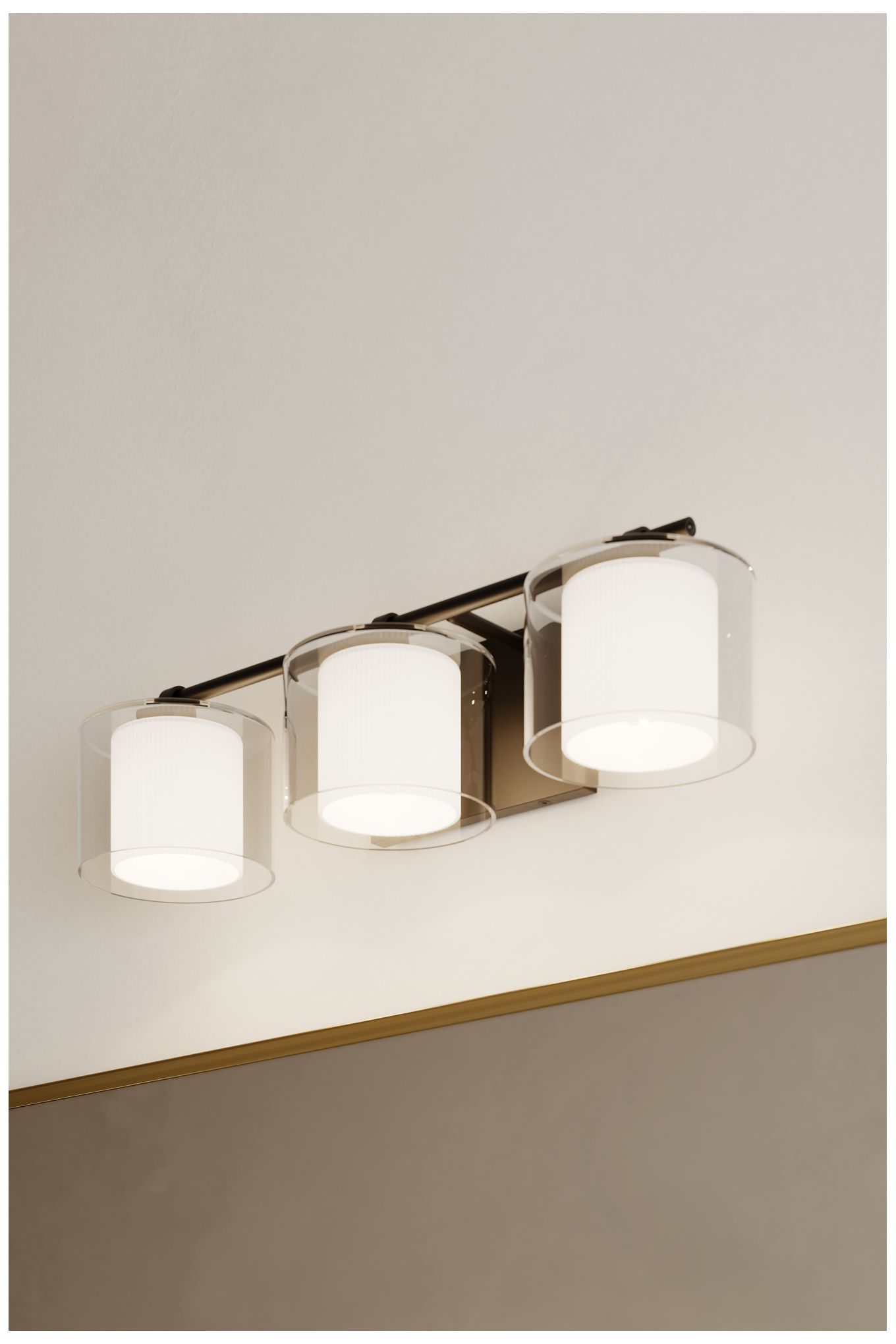 Image 2 Minka Lavery Seville 3-Lt 22.75-in Dark Matte Black Vanity Light with Shade more views