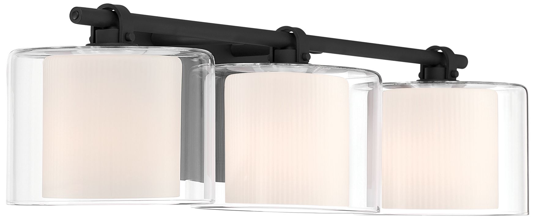 Image 5 Minka Lavery Seville 3-Lt 22.75-in Dark Matte Black Vanity Light with Shade more views