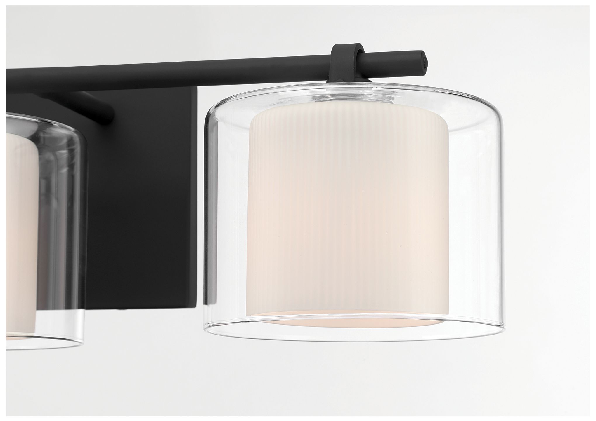 Image 7 Minka Lavery Seville 3-Lt 22.75-in Dark Matte Black Vanity Light with Shade more views
