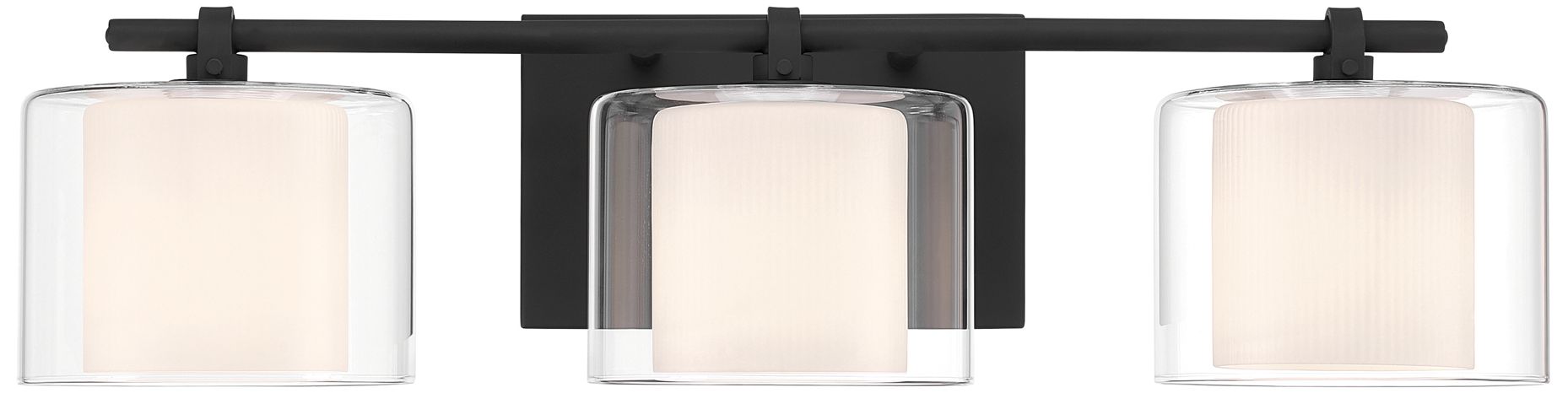 Minka Lavery Seville 3-Lt 22.75-in Dark Matte Black Vanity Light with Shade