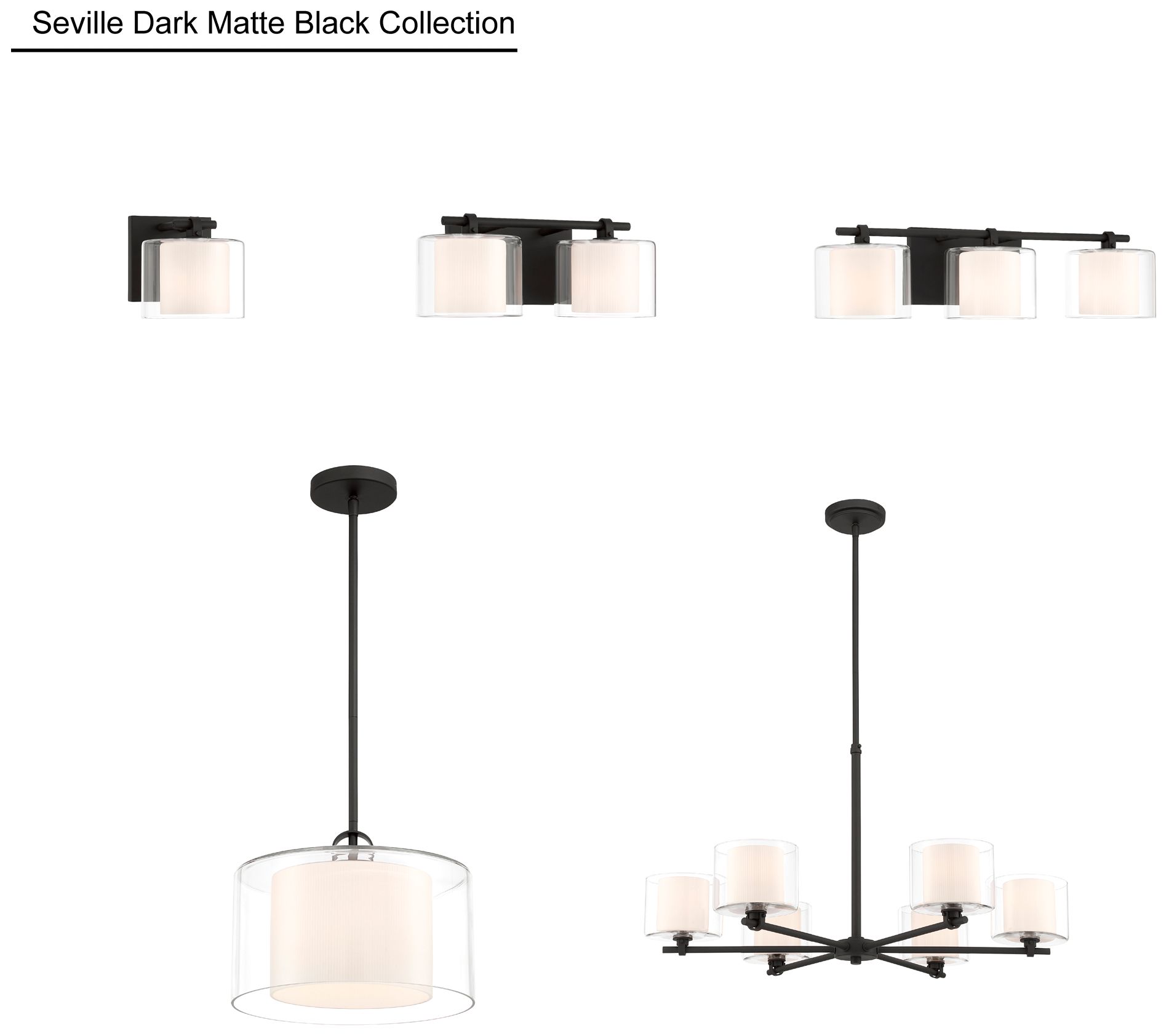 Minka Lavery Seville 6-Light 32-in Dark Matte Black Chandelier with Shade