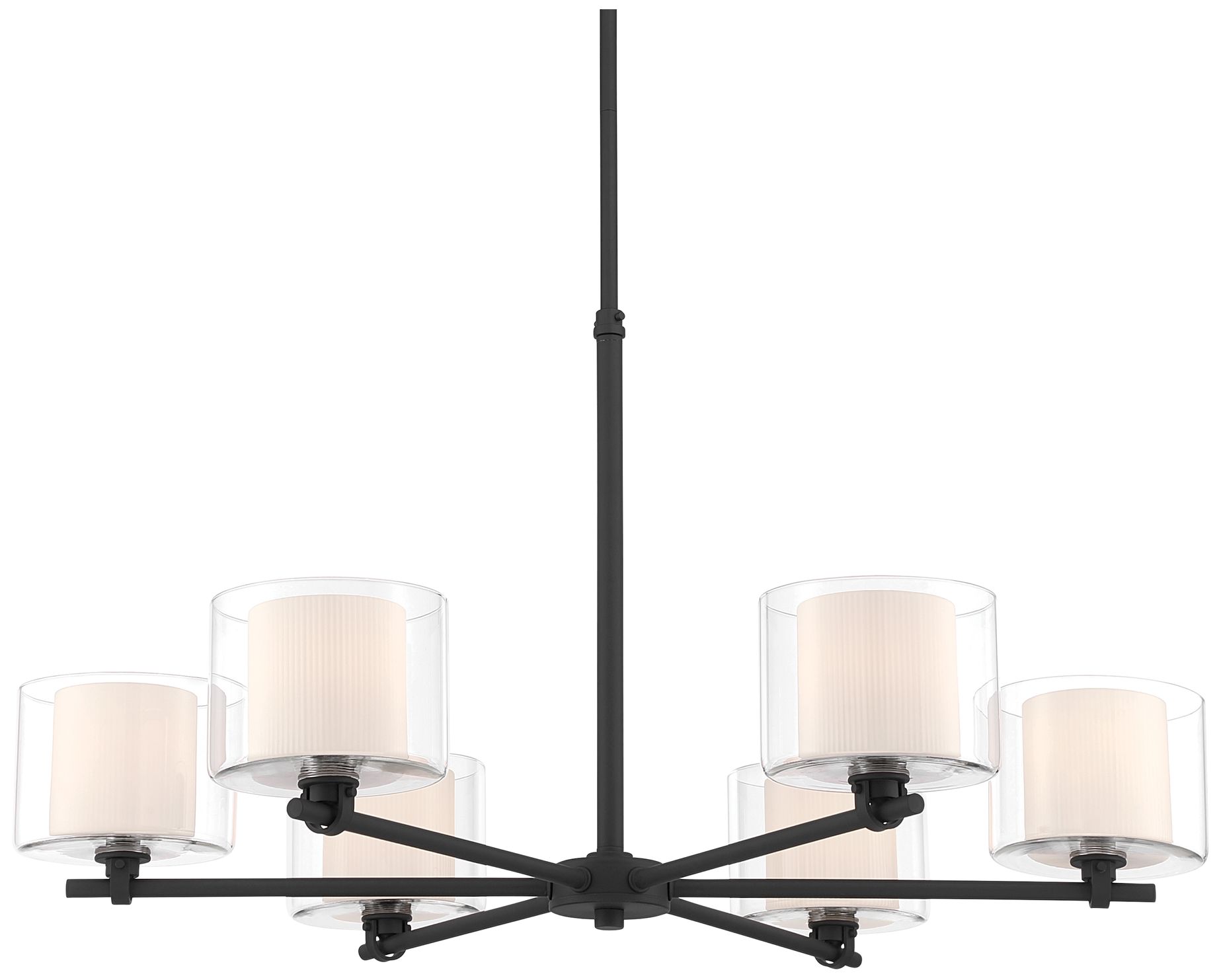 Thumbnail3 of Minka Lavery Seville 6-Light 32-in Dark Matte Black Chandelier with Shade more views