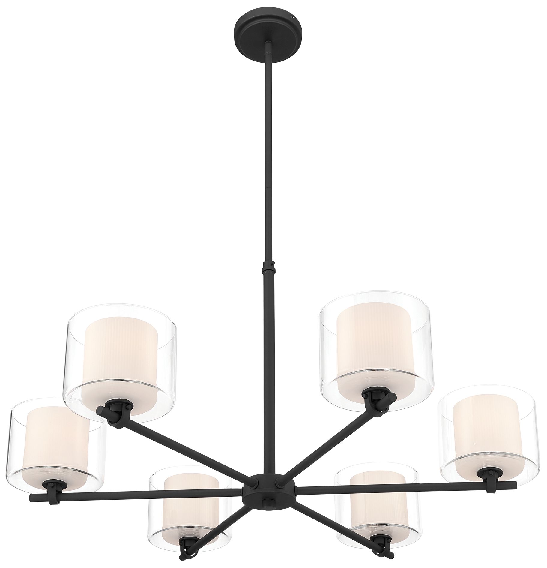 Minka Lavery Seville 6-Light 32-in Dark Matte Black Chandelier with Shade