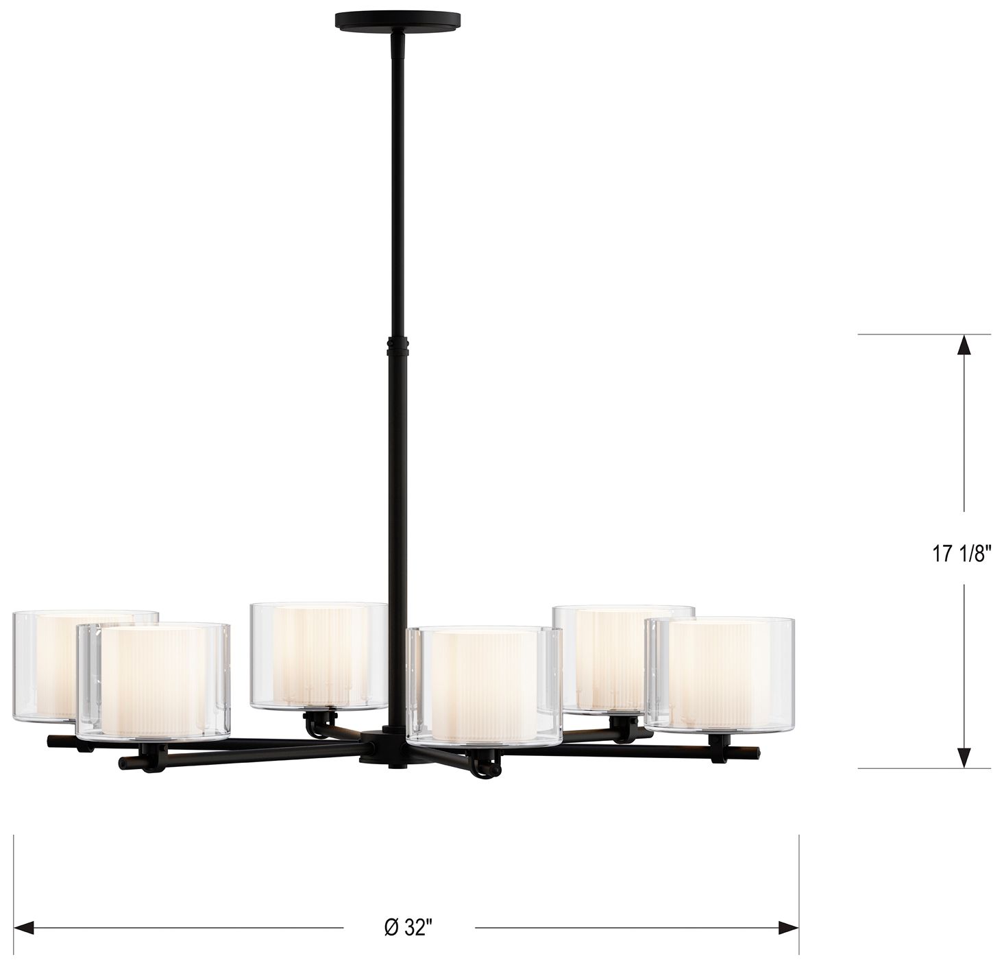 Minka Lavery Seville 6-Light 32-in Dark Matte Black Chandelier with Shade