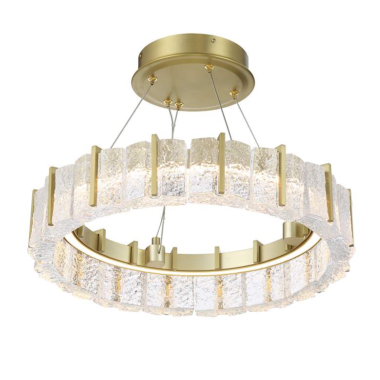 Image 6 Minka Lavery Sevryn LED 19.57-in Soft Brass Semi-Flush with Glass Shade more views