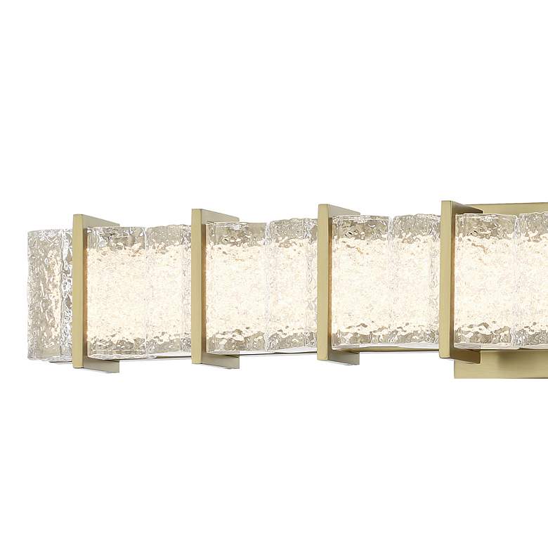 Image 3 Minka Lavery Sevryn LED 27.48-in Soft Brass Vanity Light with Glass Shade more views