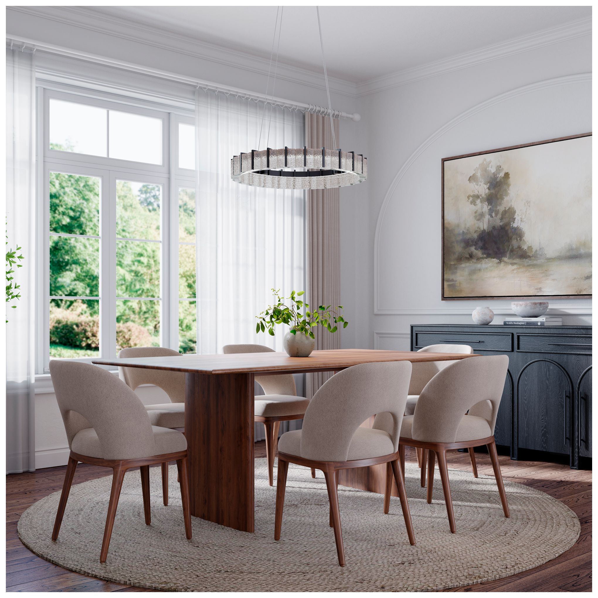 Image 4 Minka Lavery Sevryn LED 27.5-in Dark Matte Black Pendant with Glass Shade more views