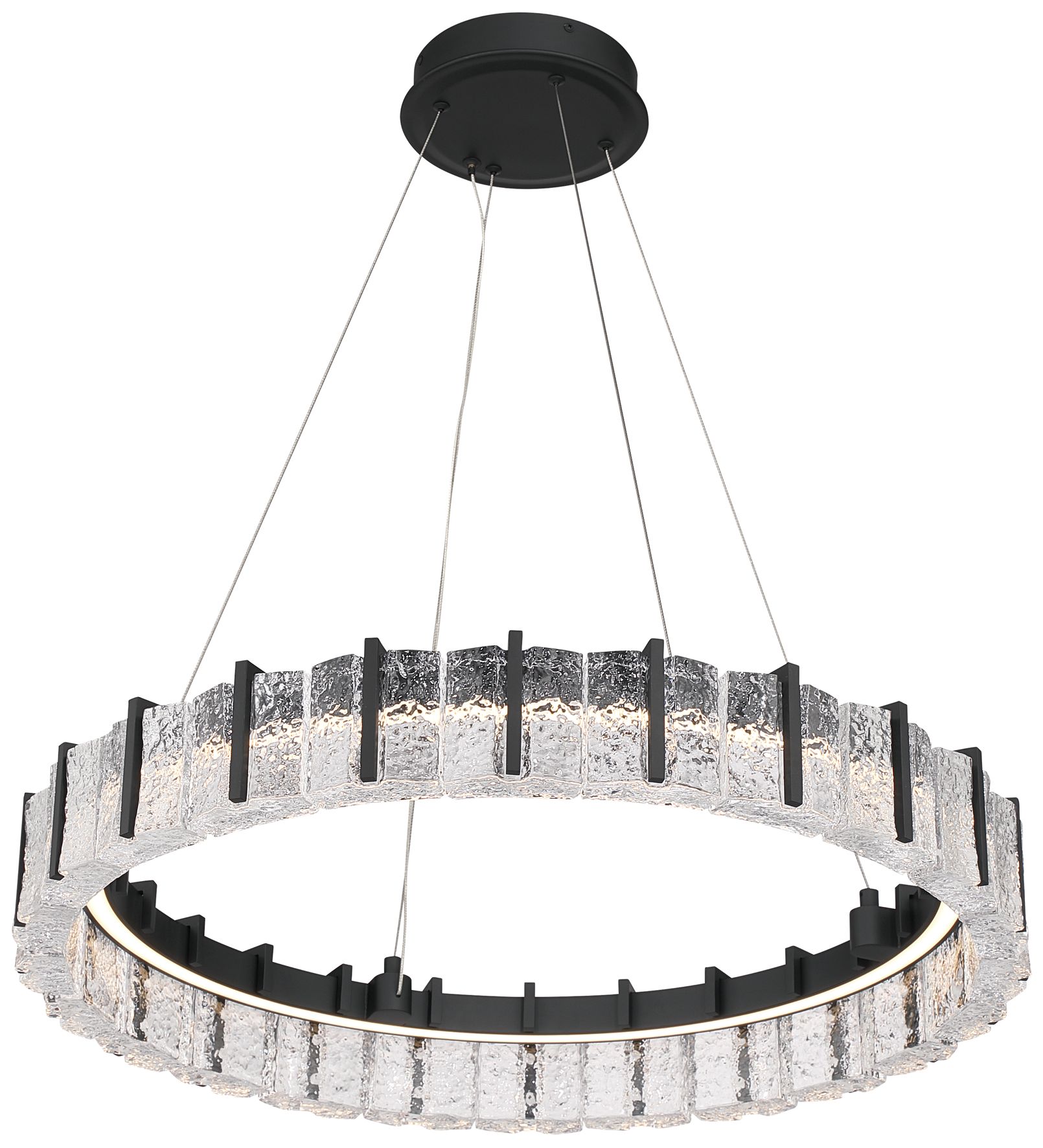 Image 5 Minka Lavery Sevryn LED 27.5-in Dark Matte Black Pendant with Glass Shade more views