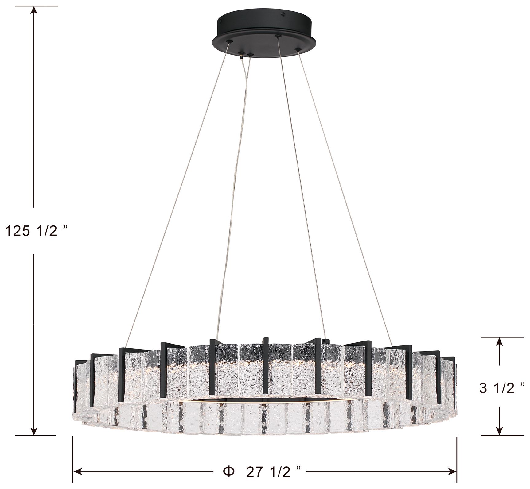 Image 6 Minka Lavery Sevryn LED 27.5-in Dark Matte Black Pendant with Glass Shade more views