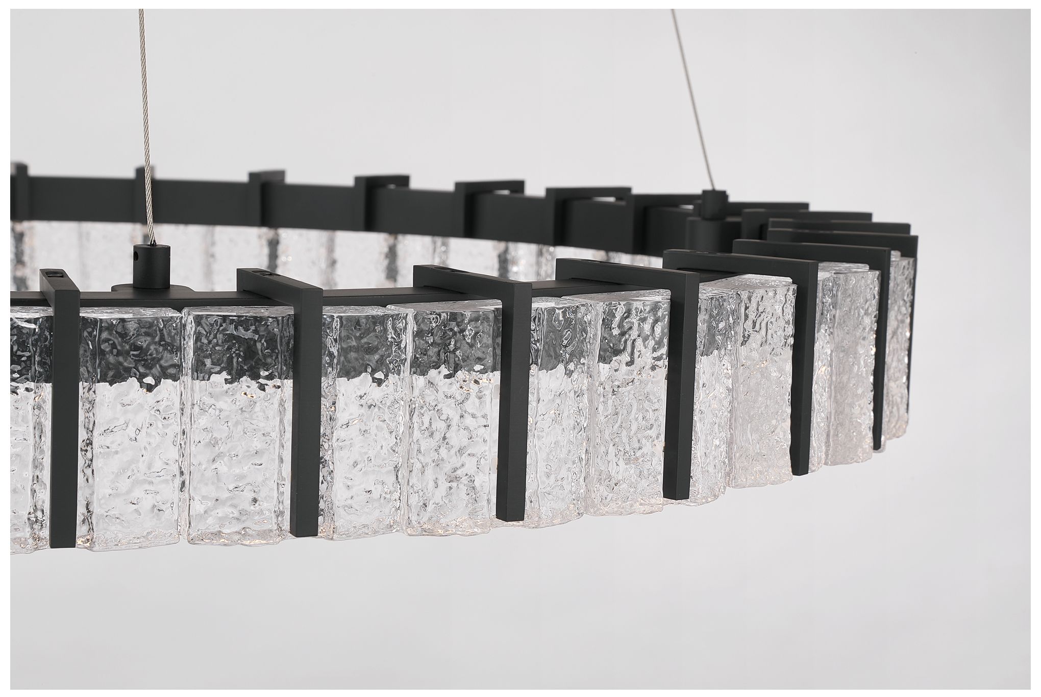 Image 7 Minka Lavery Sevryn LED 27.5-in Dark Matte Black Pendant with Glass Shade more views