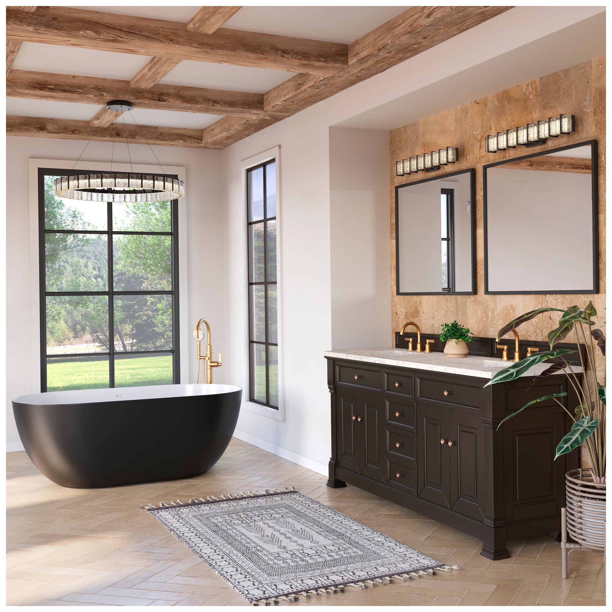 Image 4 Minka Lavery Sevryn LED 27.5-in Dark Matte Black Vanity Light with Shade more views