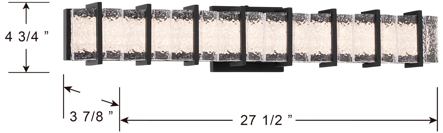 Image 6 Minka Lavery Sevryn LED 27.5-in Dark Matte Black Vanity Light with Shade more views