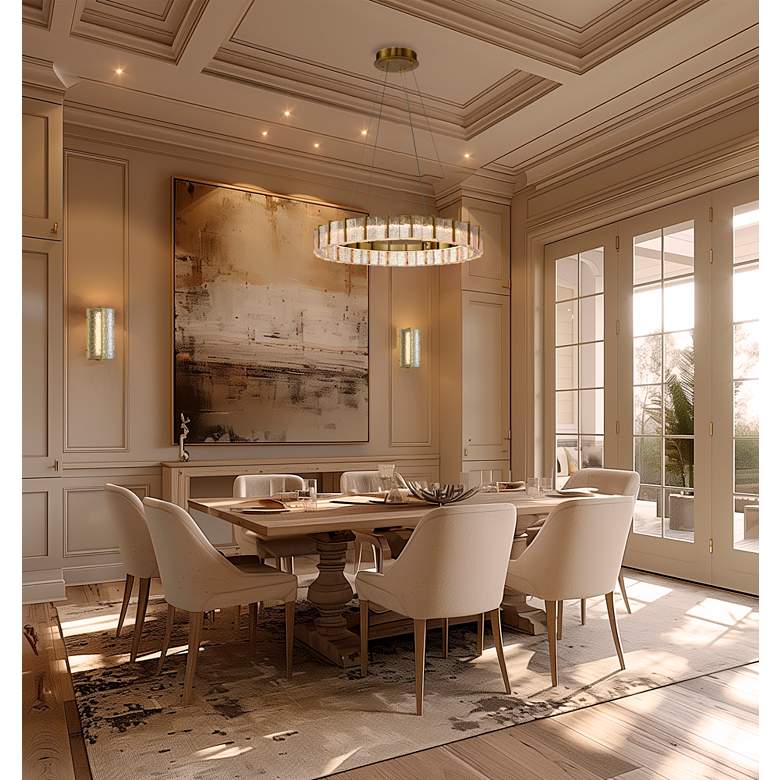 Image 5 Minka Lavery Sevryn LED 27.55-in Soft Brass Ring Pendant with Glass Shade more views