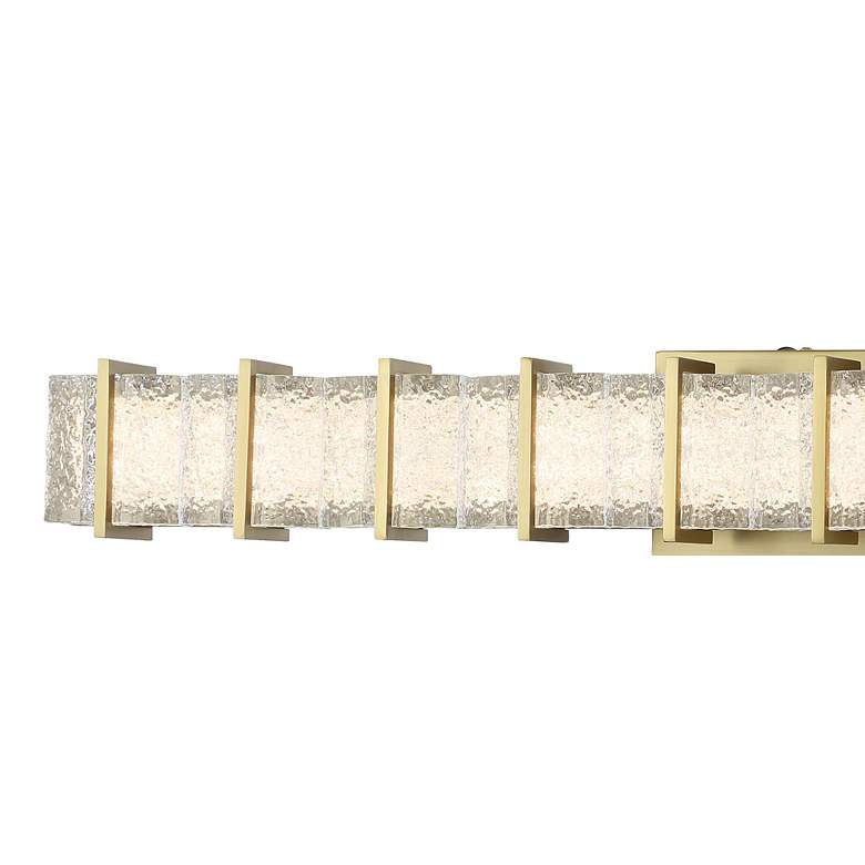 Image 3 Minka Lavery Sevryn LED 34.37-in Soft Brass Vanity Light with Glass Shade more views