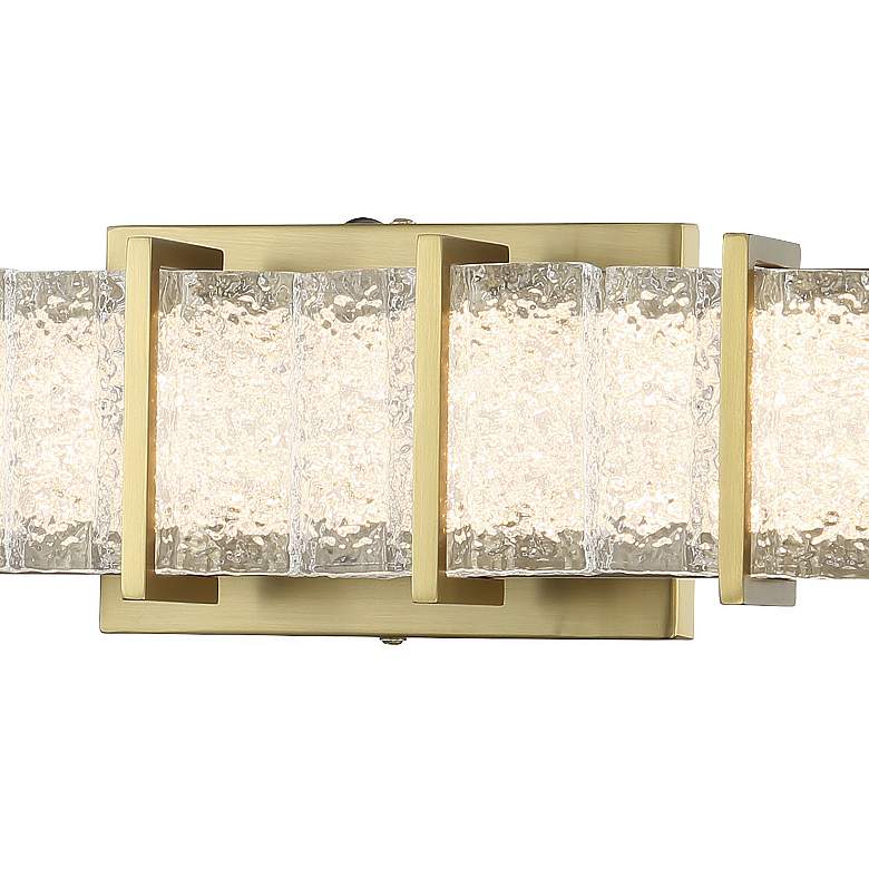 Image 4 Minka Lavery Sevryn LED 34.37-in Soft Brass Vanity Light with Glass Shade more views